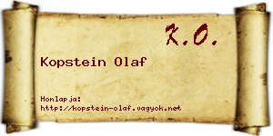 Kopstein Olaf névjegykártya